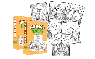 Animal Tent – Coloring Page (coloringplr.com/animal-tent-adventures) – Review and Bonus