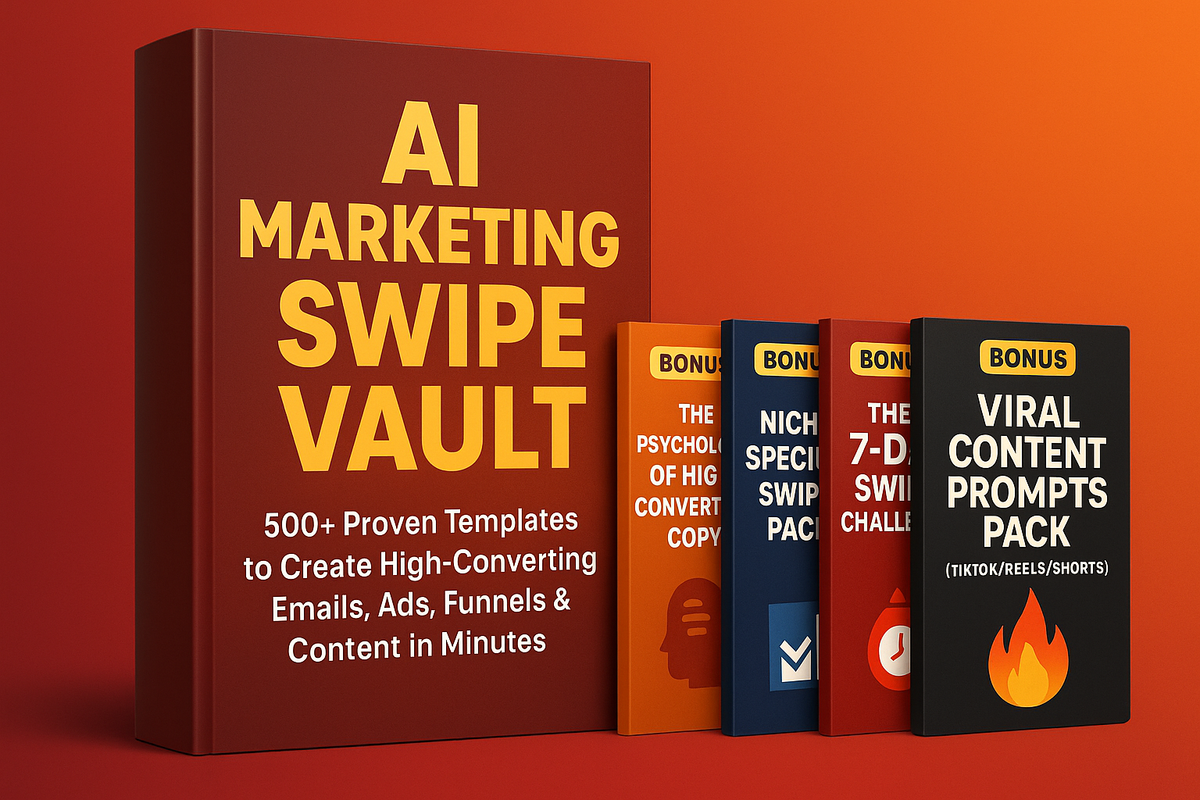 AI Marketing Swipe Vault: 500+ Proven Templates - Review and Bonus worth $1000+