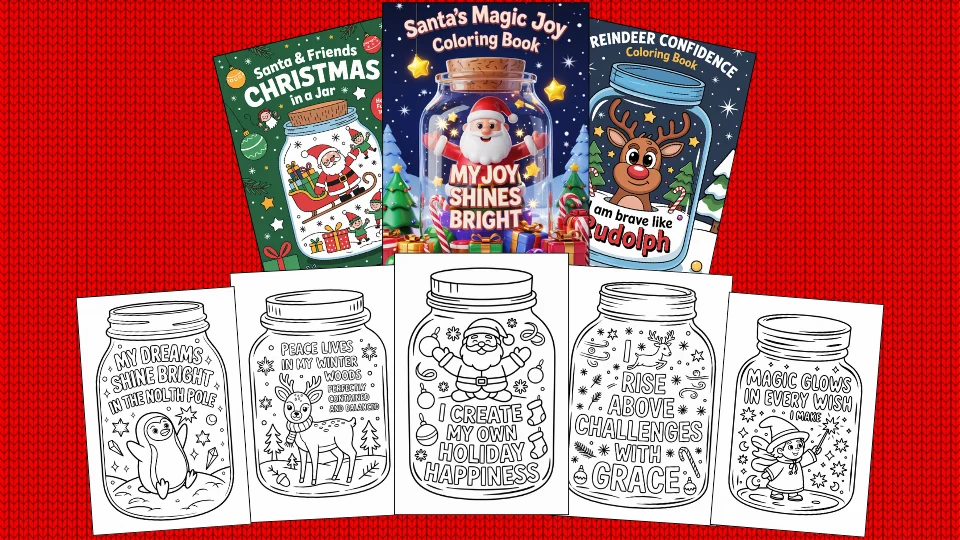 Festive Mindset Jar Coloring PLR Collection - Review and Bonus Worth $1000+