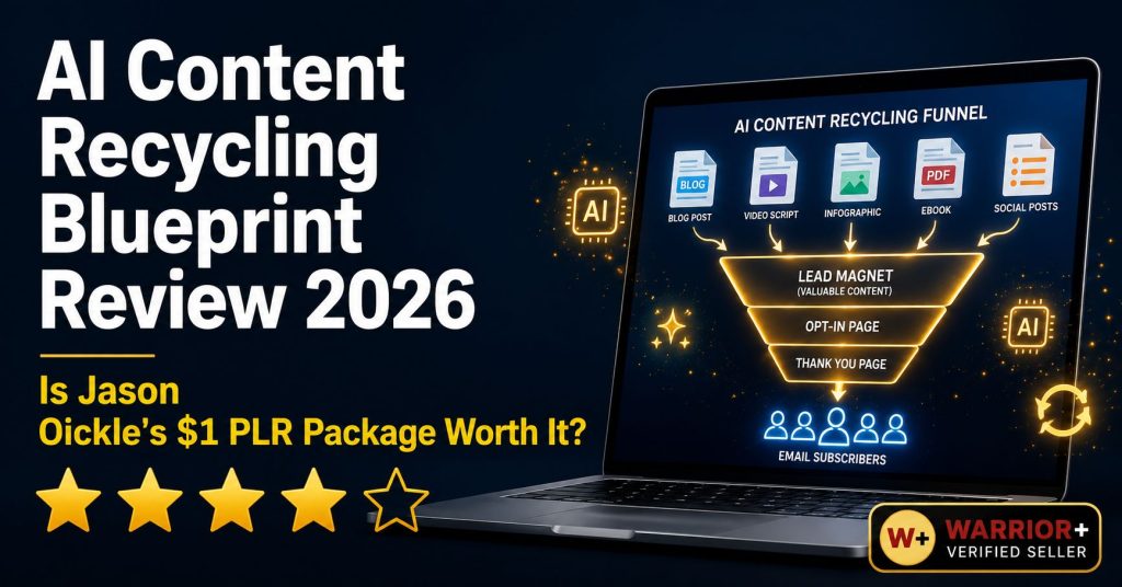 AI Content Recycling Blueprint Review 2026 – Is Jason Oickle's $1 PLR Package Worth It?