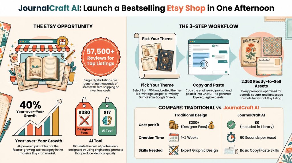 journalcraft ai launch bestselling etsy shop overview