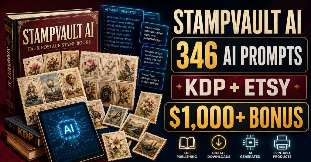 StampVault AI Faux Postage Stamp Books for KDP & Etsy Review