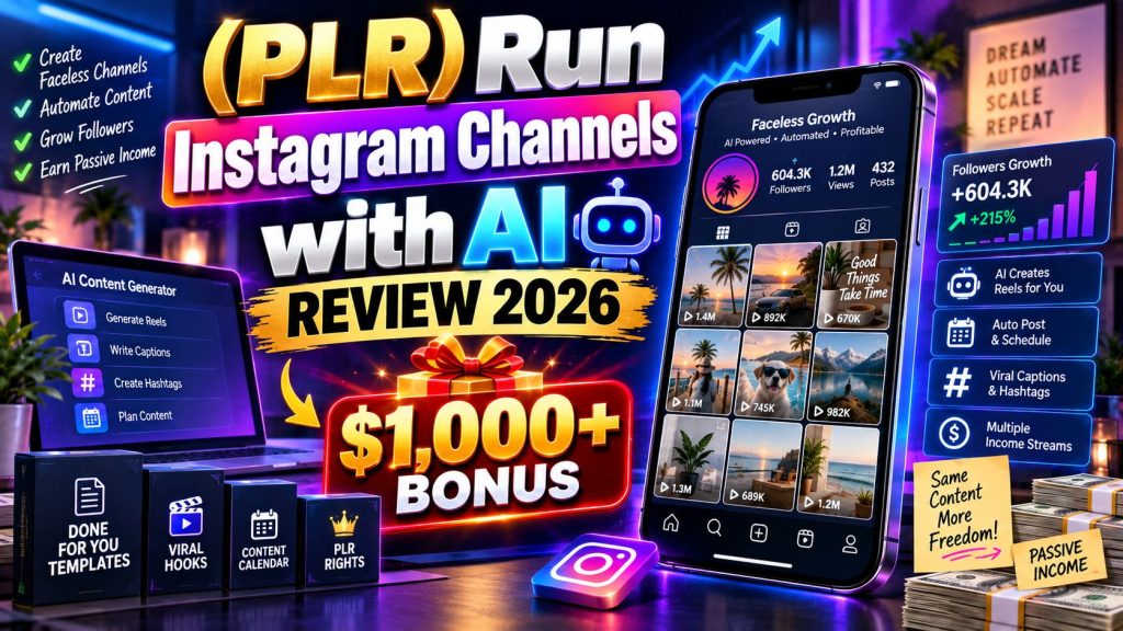 PLR Run Instagram Channels with AI Review