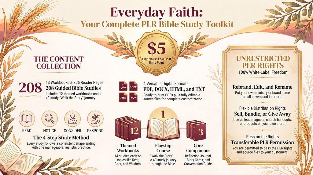 Bible Study Workbooks w Unrestricted PLR Review