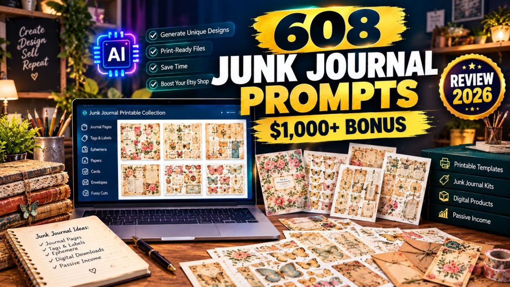 608 Junk Journal Printable Prompts Starter Vault Review